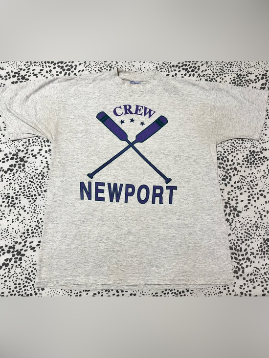 Vintage Other - Vintage 90s All Sport Newport Crew Rowing T-Shirt Single Stitch Heather Grey